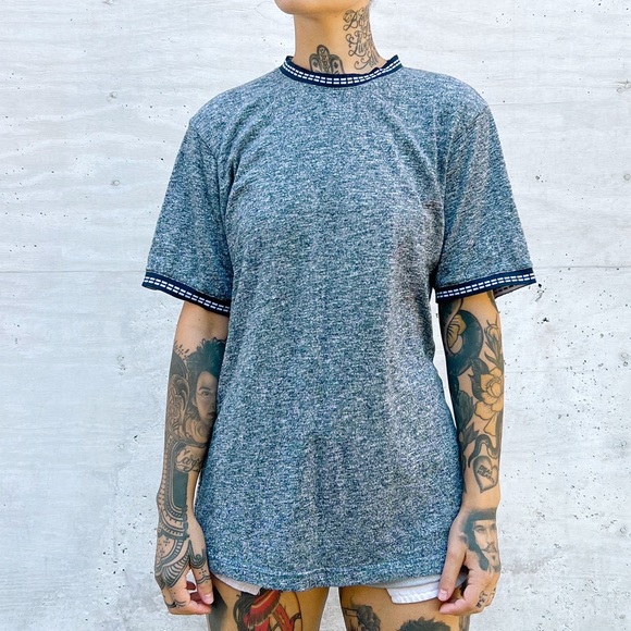 THE HUNDREDS/Preowned Men's High Crew Neck Tee Shirt Short Sleeve in Blue L - Picture 1 of 9